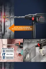 WÜBER PRO 850w Metal Şanzıman Darbeli Matkap Kırıcı Delici Hilti 2-28mm