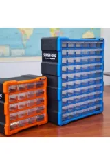 SÜPER BAG Mono Blok Çekmece Seti 60'lı Mega Büyük Boy Hobby Organizer Seti Vida Dübel Kutusu Takı Kutusu 6000