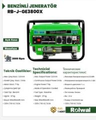 Rolwal 2.5 kW Benzinli Jeneratör - GE3800X