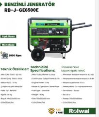 Rolwal 5.5 kW Marşlı/İpli Benzinli Jeneratör - GE6500E