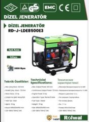 Rolwal 5.5 kW Marşlı/İpli Dizel Jeneratör - LDE8500E3